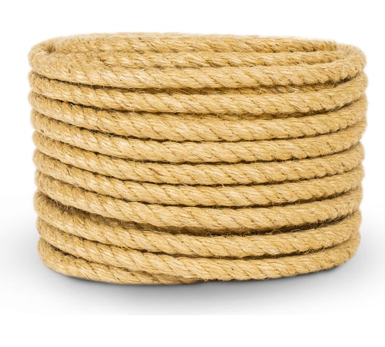 Изображение товара Джутовый канат ЩИТ ДТ тросовой свивки, диаметр 6 мм, желтый, в отрезках по 15 м ЦН 13742-1