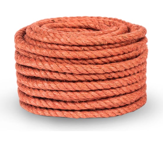 Изображение товара Джутовый канат ЩИТ ДТ тросовой свивки, диаметр 6 мм, красный, в отрезках по 15 м ЦН 13744-1