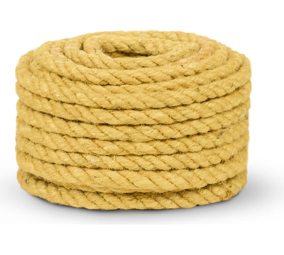 Изображение товара Джутовый канат ЩИТ ДТ тросовой свивки, диаметр 8 мм, желтый, в отрезках по 15 м ЦН 13747-1