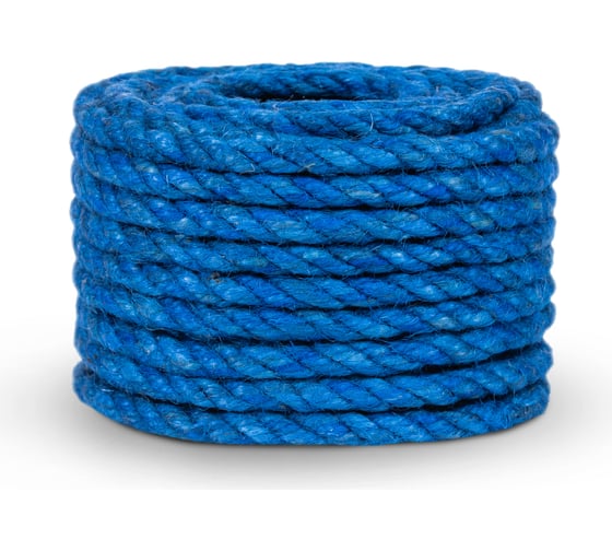 Изображение товара Джутовый канат ЩИТ ДТ тросовой свивки, диаметр 8 мм, синий, в отрезках по 15 м ЦН 13750-1