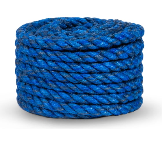 Изображение товара Джутовый канат ЩИТ ДТ тросовой свивки, диаметр 12 мм, синий, в отрезках по 15 м ЦН 13754-1