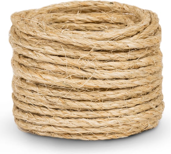 Изображение товара Канат сизалевый ЩИТ СТ тросовой свивки, диаметр 4 мм, в отрезках по 15 м ЦН 13760-1