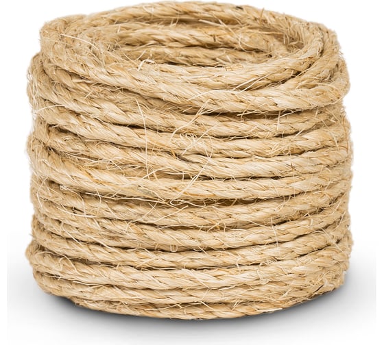 Изображение товара Канат сизалевый ЩИТ СТ тросовой свивки, диаметр 5 мм, в отрезках по 15 м ЦН 13761-1