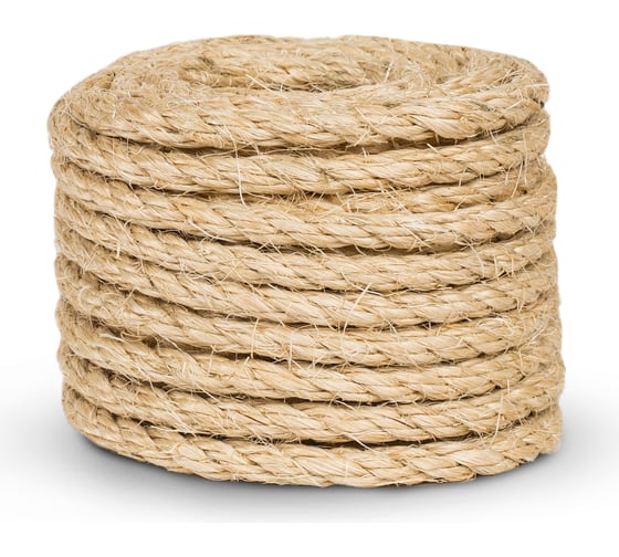Изображение товара Канат сизалевый ЩИТ СТ тросовой свивки, диаметр 8 мм, в отрезках по 15 м ЦН 13762-1