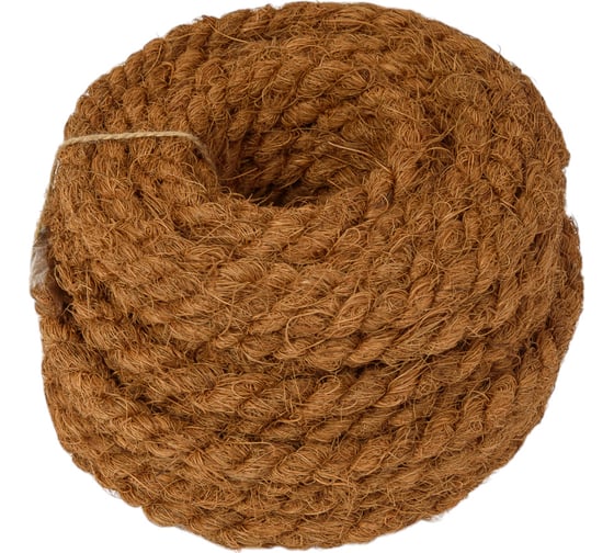 Изображение товара Кокосовая веревка ЩИТ диаметр 8 мм, в отрезках по 15 м ЦН 13755-1