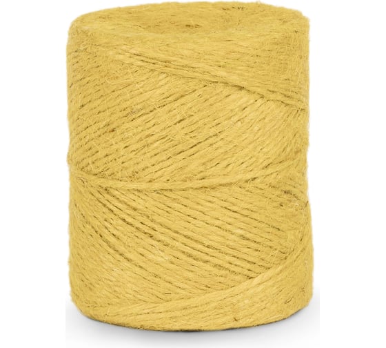 Изображение товара Джутовый шпагат ЩИТ ШД 1.2 ктекс, П 2 пол. 2-ниточный, в бобине, по 0.2 кг, желтый ЦН 13797-1