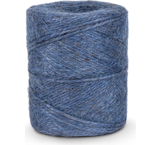 Изображение товара Джутовый шпагат ЩИТ ШД 1.2 ктекс, П 2 пол. 2-ниточный, в бобине, по 0.2 кг, синий ЦН 13800-1