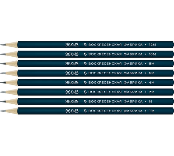 Изображение товара Набор графитных карандашей Воскресенская карандашная фабрика заточенные ассорти 16 шт х 8 упаковка 16 шт 518374