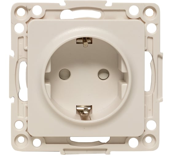 Изображение товара Механизм 1-местной розетки EKF Стокгольм с/з 16А в/к белый с защ. штор. EYR16-028-20