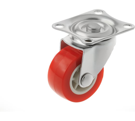 Изображение товара Мебельное колесо А5 41040S 40 мм, поливинилхлорид, крепление площадка, красное 1006394