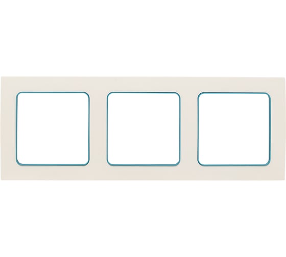 Изображение товара Стокгольм Рамка 3-местная белая с линией цвета синий EKF EAM-G-304-30
