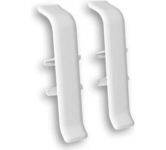 Изображение товара Соединитель для плинтуса DECONIKA (55 мм, 001-G Белый глянец, 2 шт.) Д-П55-С-Ф2 001-0 БЕЛ-Г