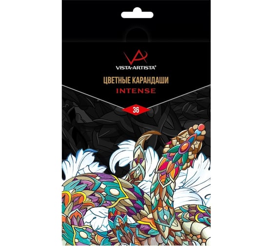 Изображение товара Набор цветных карандашей Vista-Artista заточенный, 4 шт, 36 цветов 611959