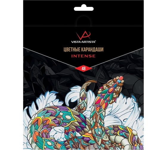 Изображение товара Набор цветных карандашей Vista-Artista заточенный, 4 шт, 48 цветов 611960