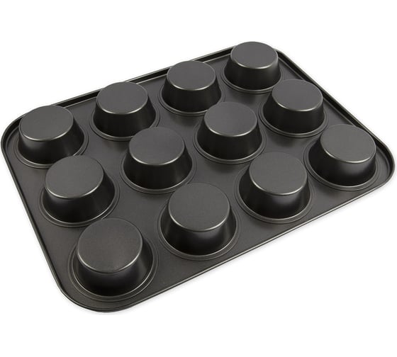 Изображение товара Металлическая форма для кексов, маффинов, капкейков S-Chief 35x265 см серый 609849