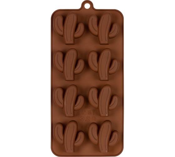 Изображение товара Силиконовая форма для конфет S-Chief 222x105x2 см кактусы - 8 ячеек 405843