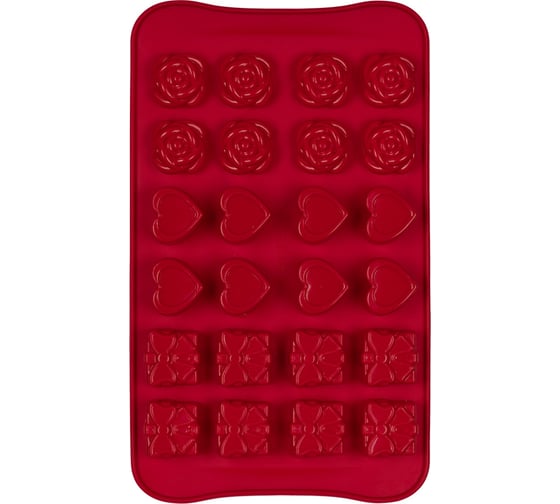 Изображение товара Силиконовая форма для конфет S-Chief 235x139x2 см конфетное ассорти - 24 ячейки 564326