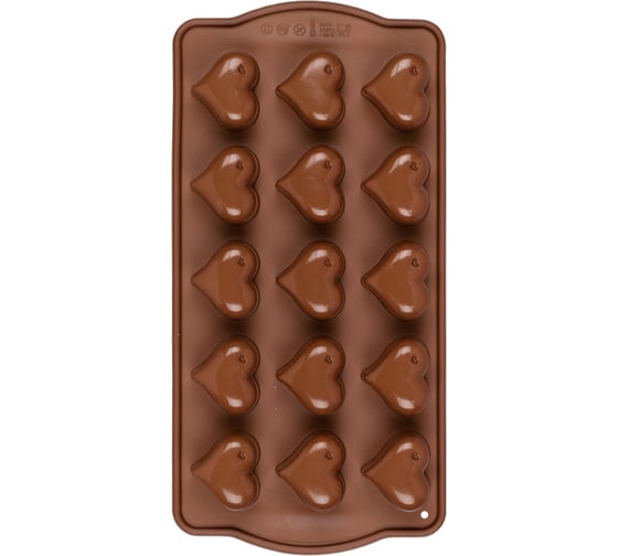 Изображение товара Силиконовая форма для конфет S-Chief 21x105x2 см сердечки - 15 ячеек 571384