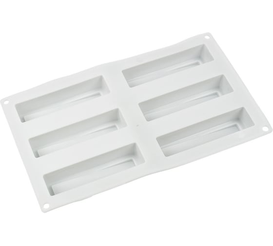 Изображение товара Силиконовая форма для пирожных S-Chief 30x175x28 см лодочки - 6 ячеек 554379