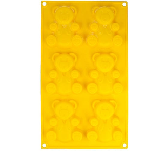 Изображение товара Силиконовая форма для пирожных S-Chief 305x18x18 см мишки - 6 ячеек 591393