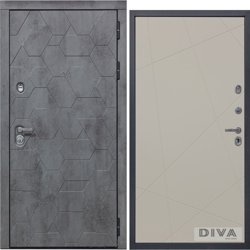 Правая дверь DIVA угол мдф универсальный бетон нью йорк 24x24x2700 мм