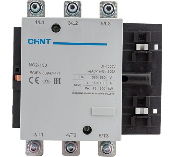 Изображение товара Контактор CHINT NC2-150 150А 220-240В/АС3 50Гц (R) 671398