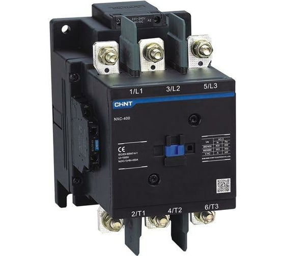 Изображение товара Контактор CHINT NXC-400 400А AC/DC 220В-240V/АС3 2НО+2НЗ 50Гц (R) 836548
