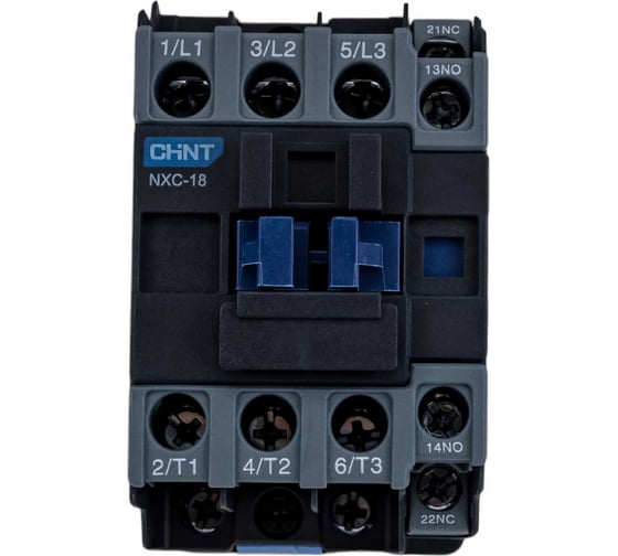 Изображение товара Контактор CHINT NXC-18 18А 220В/АС3 1НО+1НЗ 50Гц (R) 836904