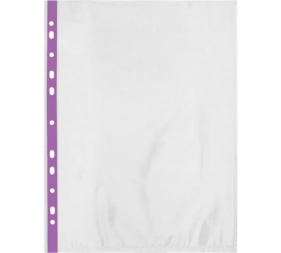 Изображение товара Файл-вкладыш Expert Complete с цв полоской A4 30 мкм глянцевый фиолетовый уп.20 шт 628074