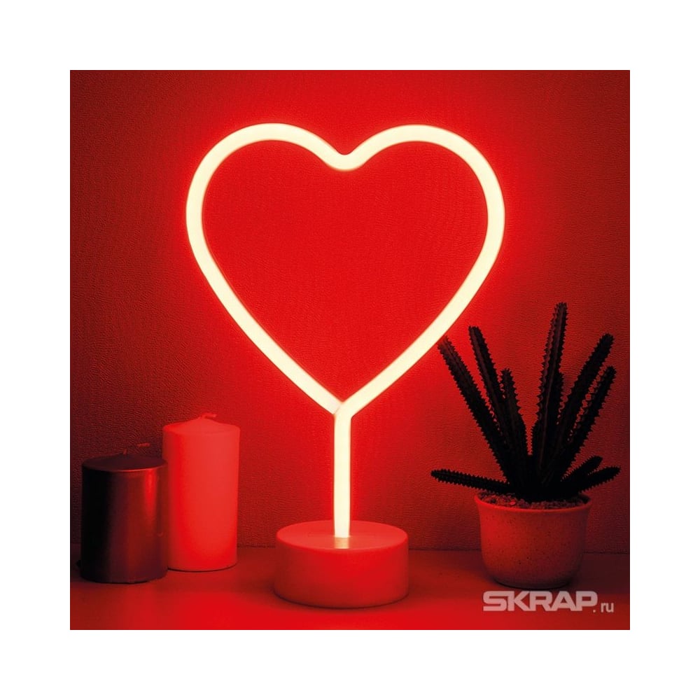 Изображение товара Неоновый светильник ENERGY EN-NL 19 сердце теплый белый светодиоды настольный