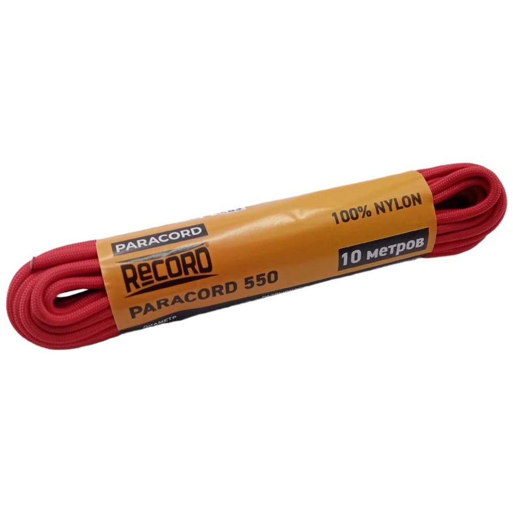 Изображение товара Паракорд RECORD моток 10 м 4 мм красный нейлон высокой прочности