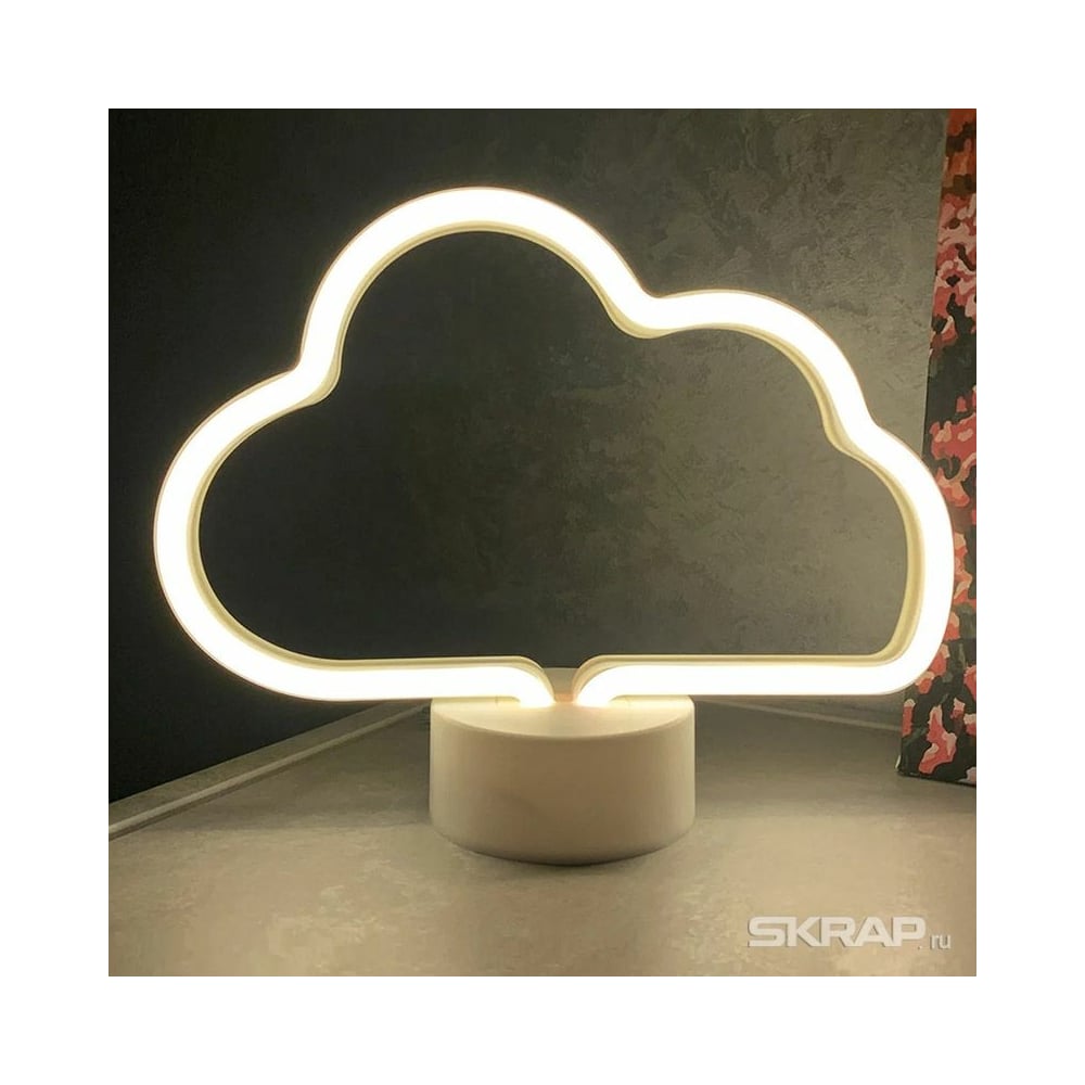 Изображение товара Неоновый светильник ENERGY EN-NL 17 формой облака настольный белый светодиодный