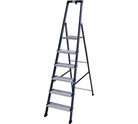 Изображение товара Стремянка, анодированные боковины Krause MONTO SECURO, 6 ступеней 126443