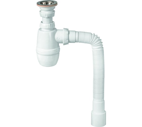 Изображение товара Сифон для раковины Wirquin Минор с выпуском и гибким соединением 30987140