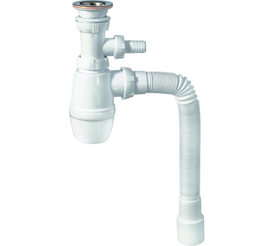 Изображение товара Сифон для раковины Wirquin Минор с выпуском, отводом для стиральной машины 30987141
