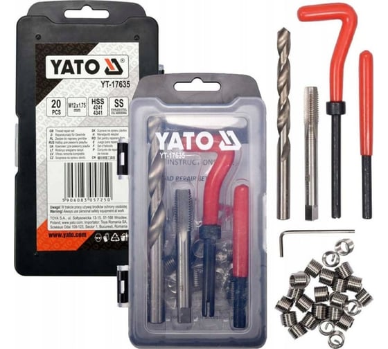 Изображение товара Набор для ремонта резьбы YATO М12x1,75мм YT-17635