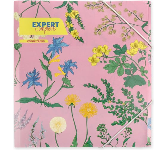 Изображение товара Папка Expert Complete на резинке, A5, 450 мкм, 25 мм, песок №01 - Цветочки, уп. 6 шт. 647672