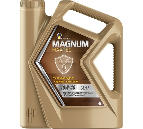 Изображение товара Моторное полусинтетическое масло Роснефть Magnum Maxtec 10W-40 API SL/CF, канистра 5 л 40814750