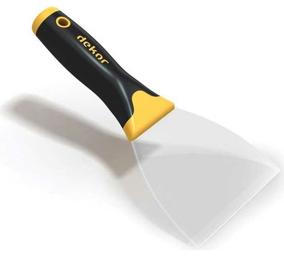 Изображение товара Шпатель DEKOR HASSAN 120мм, прозрачный пластиковый, пластиковая ручка 1261