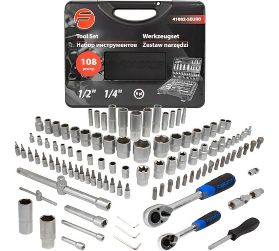 Изображение товара Набор инструмента Forsage 108пр.1/4''&1/2''(6гр.)(4-32мм) F-41082-5EURO(51311)