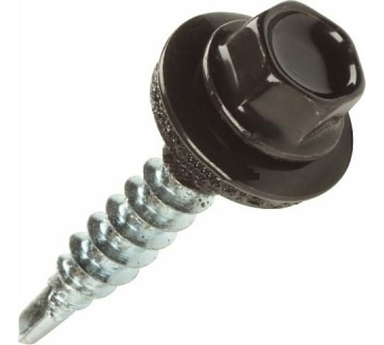 Изображение товара Кровельный саморез STARFIX 4,8x35 мм, цинк, шайба с прокладкой, PT1, RAL 8017, 4500 шт. SM-84916-4500