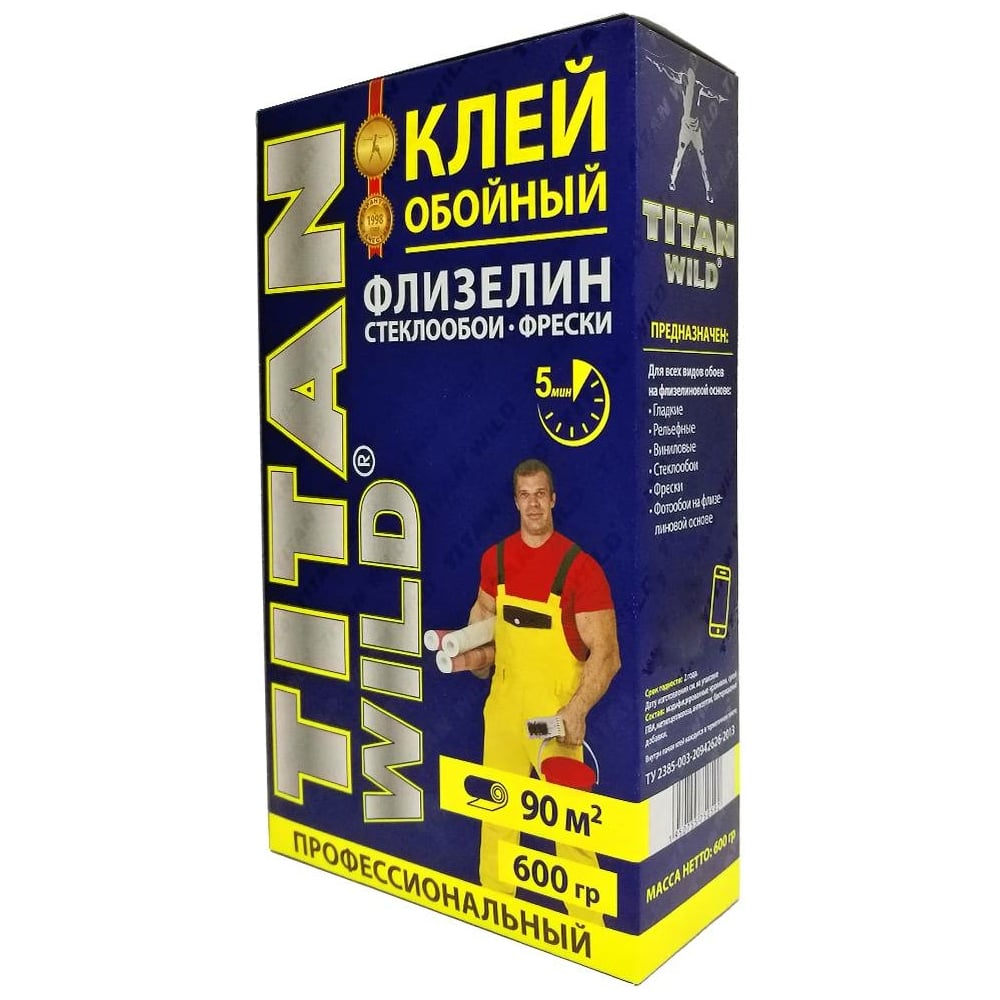 Изображение товара Обойный клей TITAN WILD Б/И TWF-600 для всех видов обоев, 600 г