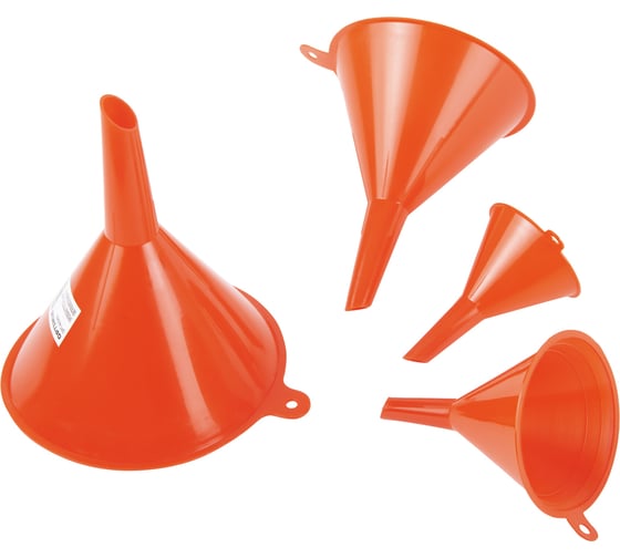 Изображение товара Набор воронок для бензина, масла, антифриза 4 шт, 50, 75, 95, 115 мм Optimus OPT-405810