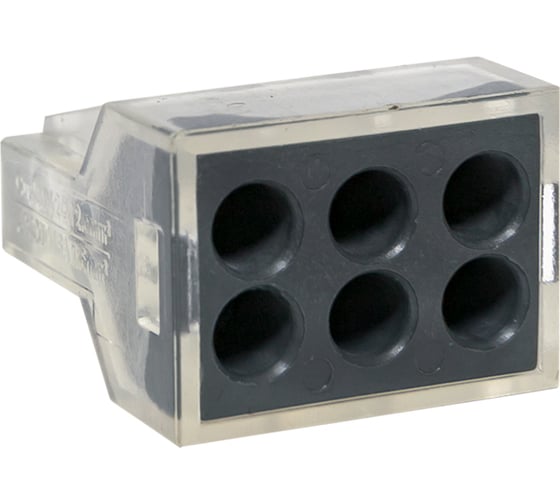 Изображение товара Строительно-монтажная клемма EKF СМК 773-106 6 отверстий, 1,0-2,5мм2, блистер, 5 штук, PROxima plc-smk-106b