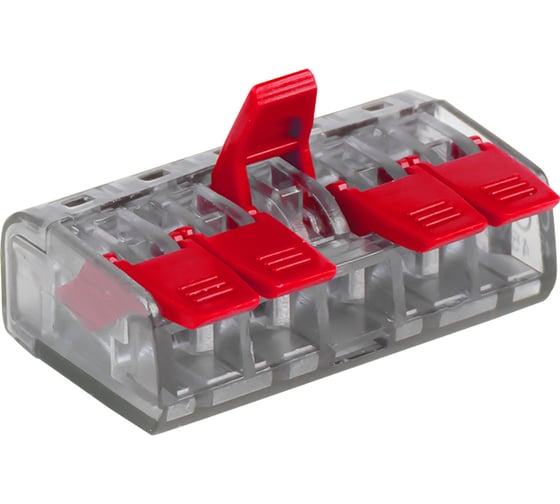 Изображение товара Клемма EKF СМК 221-415 5 отверстий 0.2-4.0 мм2 блистер (5шт.) PROxima plc-smk-221-415b