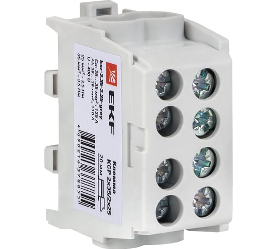 Изображение товара Распределительная клемма EKF КСР с двойным винтом 2x35/2x25 серая PROxima ksr-2.35-2.25-grey