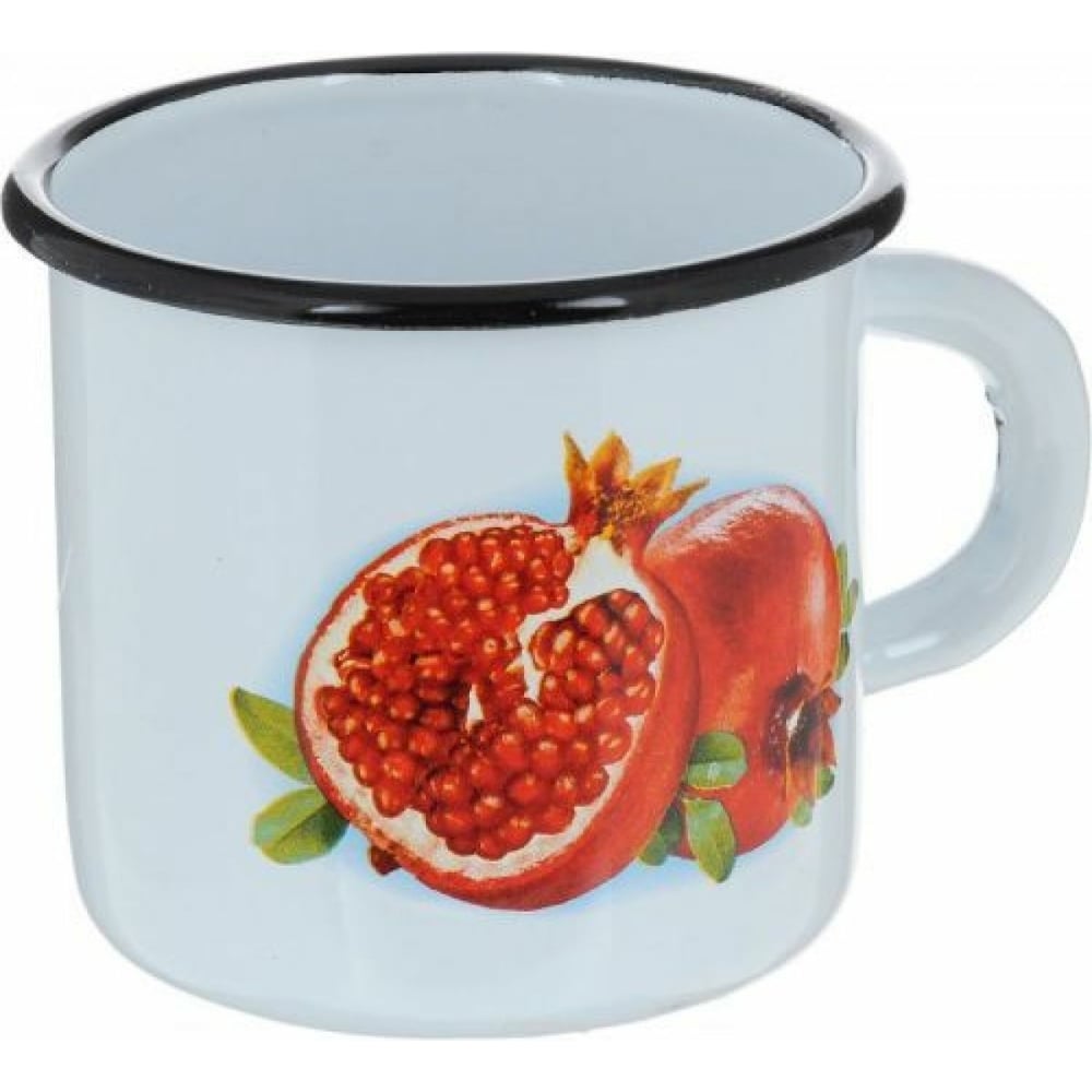 Изображение товара Эмалированная кружка СТАЛЬЭМАЛЬ 0.4 л с дизайном фруктов