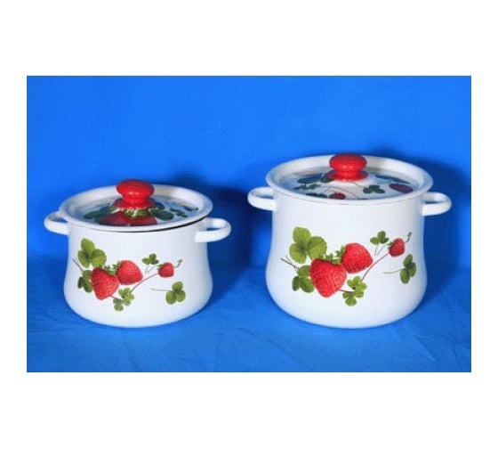 Изображение товара Набор эмалированной посуды СТАЛЬЭМАЛЬ №10 Летняя ягода 2 предмета 4 л, 5.5 л ТБ3952