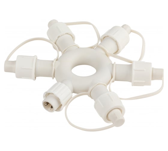 Изображение товара Круговой разветвитель ЭРА ERAPSOR2 для гирлянд, 6 гнезд IP44 ПВХ 24 В Б0051903