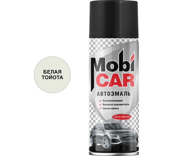 Изображение товара Аэрозольная автоэмаль Mobicar 520 мл 040 белая Тойота 0501-040 MC